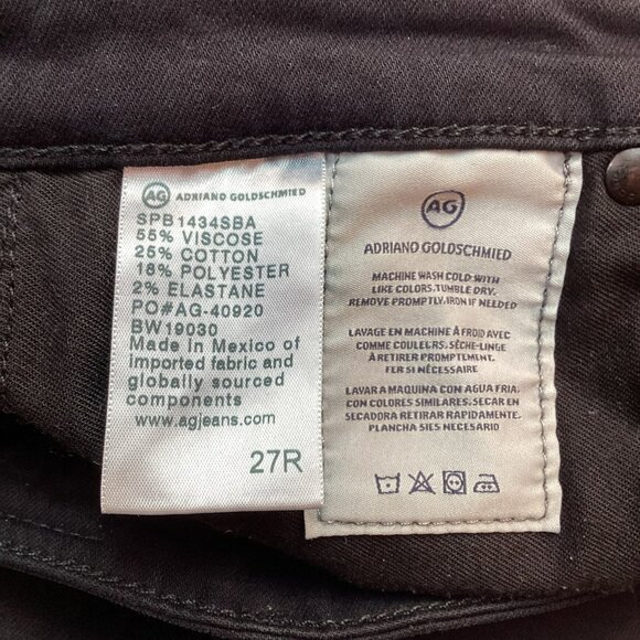 Adriano Goldschmied Jeans Womens 27R Prima Mid-Rise Cigarette Leg Black - Picture 12 of 13